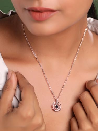 Image of Yellow Chimes I Love You in 100 Different Languages Chain Pendant Necklace for Women and Girls, Gift Unique This Valentines