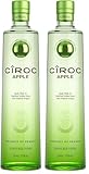 Cîroc Apple Vodka, 37.5% vol, 70cl, Sabor a Suculentas Manzanas Verdes, Toques de Vainilla y Cítricos (Paquete de 2)