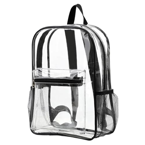 NIDONE Sac à Dos Transparent Sac à Dos Transparent en PVC Flexible capacité Grand Poches Multiples avec Sangles renforcées pour Les Voyages de Travail universitaires