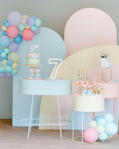 Image of YALLOVE Neon Sign Number 7, 9.8 inches Height USB Powered Night Light-up Numbers for Birthdays Decor, Party Anniversary, Cafe Bar Decor (Small)