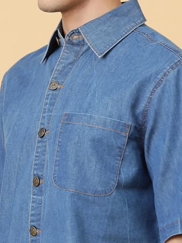 Image of KOTTY Men's Textured Casual Shirt - Long Sleeve||Button-Down Collar||Classic Fit