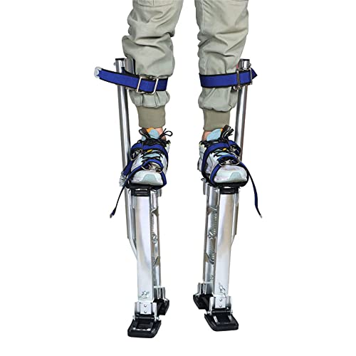 marddpair Drywall Stilts 18-30 inch Grade Adjustable Auminum Tool Stilt for Painting or Cleaning - Silver - Thumbnail 2