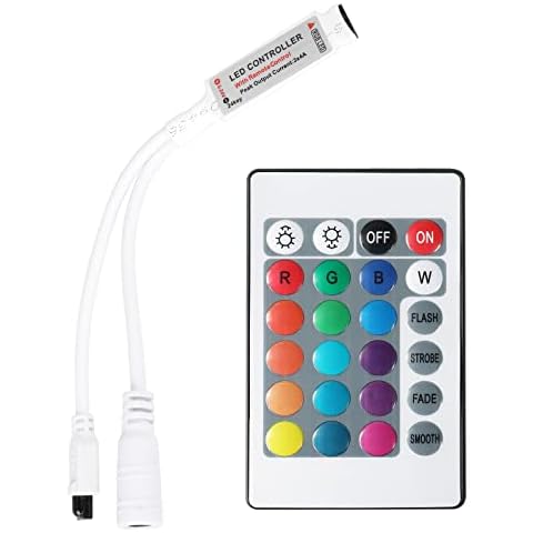 BONBELONG LED Controller, 5V-24V Led Lights Streifen Kontroller, 24 Key IR Remote Controller Cover