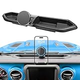 OUSUWO Magnetic Dash Phone Mount for 2018-2023 Jeep Wrangler JL JLU & Gladiator JT Accessories Multi-Mount Phone Holder Dashboard Storage Tray with Extra Clip Bracket, Not for Oil-Electric 4xe