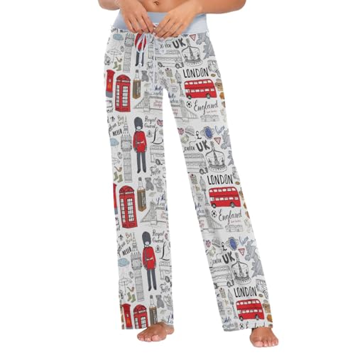 Naanle Womens London City Doodles Big Ben Icons Comfy