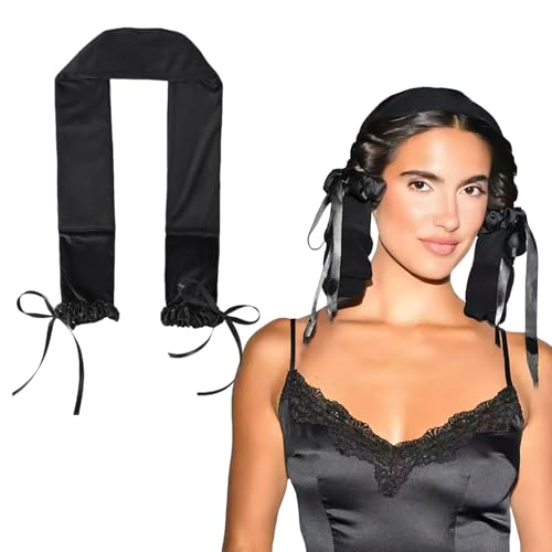 New Hair Curlers to Sleep in - Soft Suede Heatless Hair Curler Heatless Curlers for Sleeping without Heat (Black)