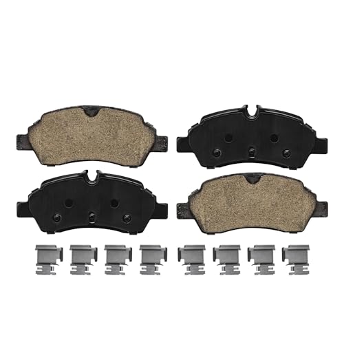 Image of Detroit Axle - 4pc Brake Pads for Ford Transit-150 250 350 HD, 4 Front and Rear Ceramic Brake Pads w /Hardware Replacement