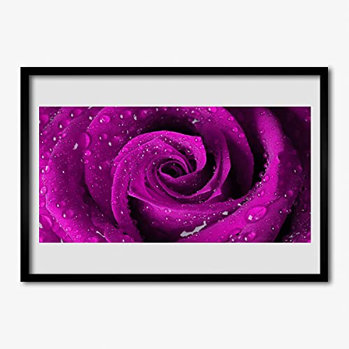 Affiche encadrée rose flower 70x50 cm Tulup en MDF pour décoration murale