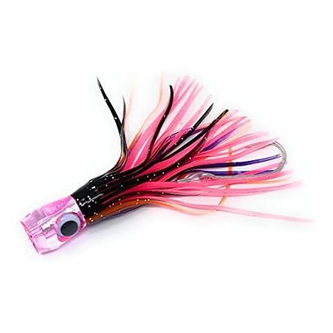 Capt Jay Fishing Lures Trolling Lures Saltwater for Tuna Marlin Dolphin Mahi Wahoo and Dorado, Rigged Big Game Fishing Lures trolling Surface Lures (Black-Red Color Mixing, 6.5 inch) Cover