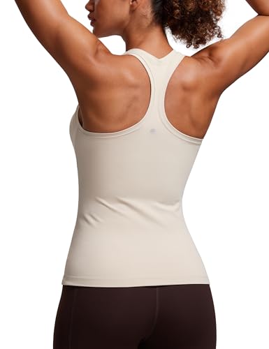CRZ YOGA Women's Butterluxe Workout Vest Tops Racerback Gym Yoga Tank Tops Lightweight Sleeveless Breathable Sports Shirts Mojave Tan 8