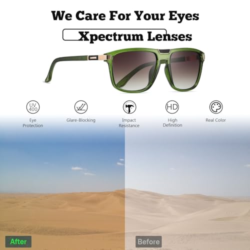 Image of Xpectrum Retro Rectangular Square Sunglasses for Men Women Vintage 70s 80s Mobster Gangster Style Rectangle Shades