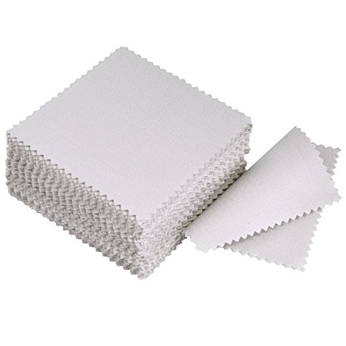 LANGING 50 Pack Sieraden Reinigingsdoek Polijstdoek voor Sterling Zilver Goud Platina Grijs