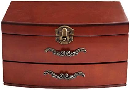E-isata Solid Wooden Jewellery Box Storage Box Organizer for Earring Bracelet Gift for Women Girlfriend Birthday Aniversary