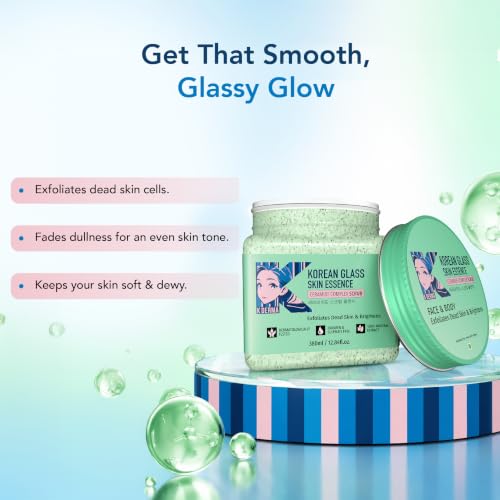 Image of K DERMA Korean Face & Body Scrub | With Rice Water & Ceramide | For Glass skin | Deep Cleansing | Exfoliation | Skin Brightening | For Glowing Skin | 380ml | Pack of 2