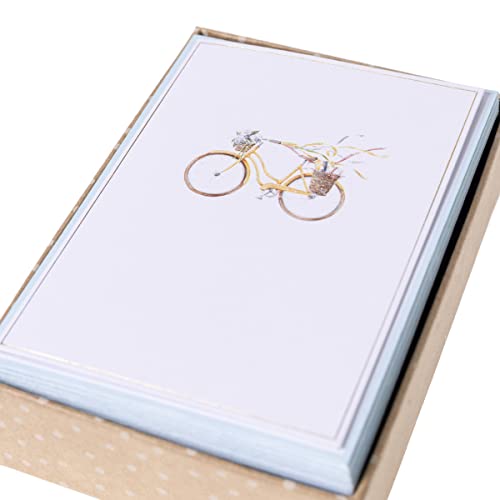 Image of Graphique Watercolor Bike Cards | Pack of 16 Cards with Envelopes | Blank Inside | All Occasion Greetings | Glitter and Gold Foil Accents | Family and Friends | Boxed Set | 3.25 inch x 4.75 inch