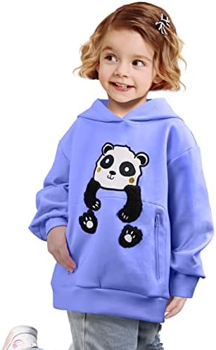 ENDIRAD Pullover Hoodie Sweatshirts For Boys Girls,Unisex Kids Long Sleeve Fleece Hooded Sweatshirt,Hoodies with zip kangaroo Pocket Purple