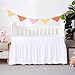 Crib Skirt Dust Ruffle, 100% Egyptian Cotton 400 Thread Count Soft Breathable Crib Bedding Skirt for Baby, Boys and Girls, Fading Resistant (White)