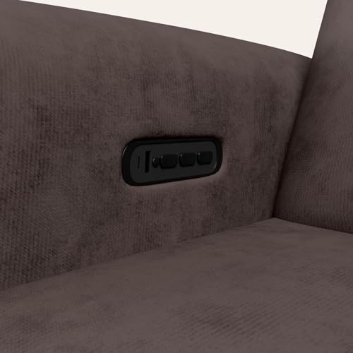 Image of Interio by Godrej TuneIn Motorised 1-Seater Fabric Recliner Chair with USB Ports 3-Year Warranty, Brown, Adjustable Headrest