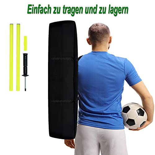 YRHome Slalomstangen Fussball Set 150cm Slalom Poles 6 Slalom Stangen mit Erdspieß Sprunghafte Agilität Stangen Fussball trainingszubehör für Koordinationstraining, Slalom, Fußball, Hundetrainingsset