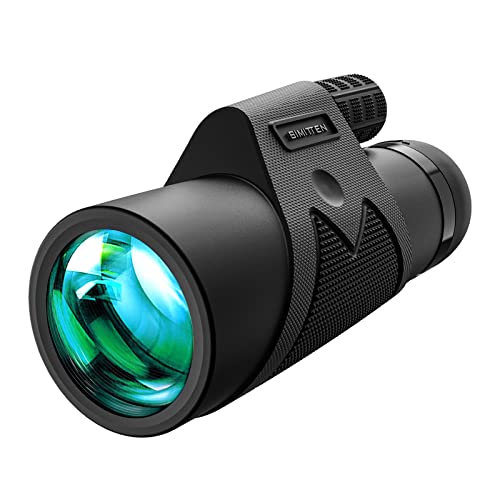 Simitten Monocular Telescope-12X42 High Power starscope monocular Compact Monocular with Smartphone Holder & Tripod BAK4 Prism FMC Green Lens for Wildlife Bird Watching Hunting Camping