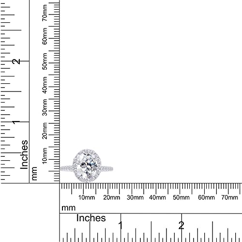 Oval & Round Lab Created Moissanite Diamond Solitaire Halo Engagement Ring In 14K Gold Over Sterling Silver Jewelry For Women (1.90 Carat), Gift For Her 6