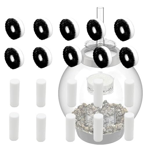 Hxszk Filter Replacement Kit Compatible with BiOrb Aquariums: Foam and Carbon Rings Filter with Air Stone - 10 Carbon, 10 Foam, 10 Air Stones (30 Pack)
