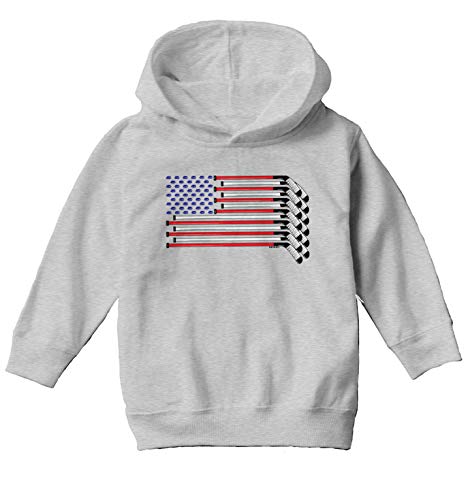 Haase Unlimited American Flag - Hockey Sticks Pucks Toddler/Youth Fleece Hoodie