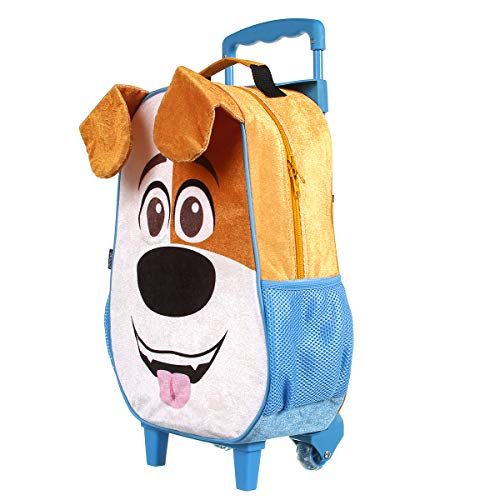 Mala Escolar G Plus c/ rodinhas Pets 2 - 2D, Dermiwil, 37483, Azul e Laranja