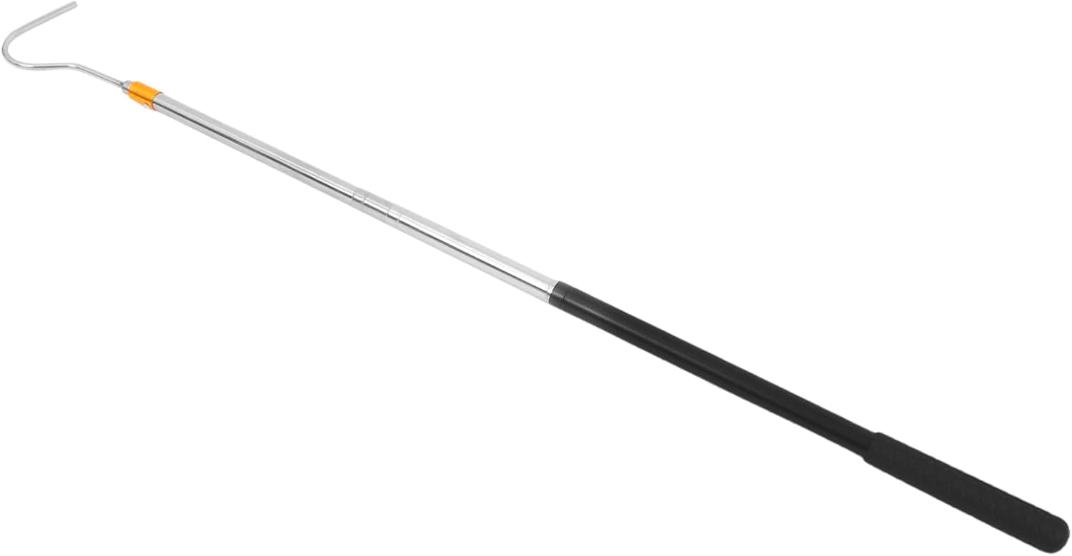 Kisangel 1.5m Telescopic Snake Catcher Tool Adjustable Stainless Steel Hook for Safe Handling of Snakes and Reptiles Portable Retractable Design for Versatile Use