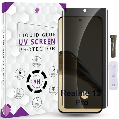 Image of Advanced HD+ UV Privacy Tempered Glass Screen Protector for Realme 13 Pro / 13 Pro Plus (6.7 Inch, Pack of 1) Anti-Spy /Anti-Peeping 9H Hardness Screen Guard with Installation Kit & Guide