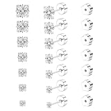 7 pares de aretes de tuerca de 20 g con parte trasera plana para mujeres y hombres, hipoalergénicos, chapados en oro de 14 quilates, aretes de cartílago para múltiples perforaciones, orejas sensibles