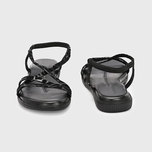 Image of Centrino Women's Sandals | Trendy Stylish Slip-On Open Toe Sandals for Ladies | Animal Print Cross Strap Comfortable Casual Flip-Flop Sandals | Lightweight and Durable Fashion Footwear(9328)