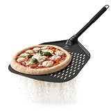 Pizza Lover Pala per pizza di alta qualità, perforata, 30 x 30 cm, in alluminio anodizzato...