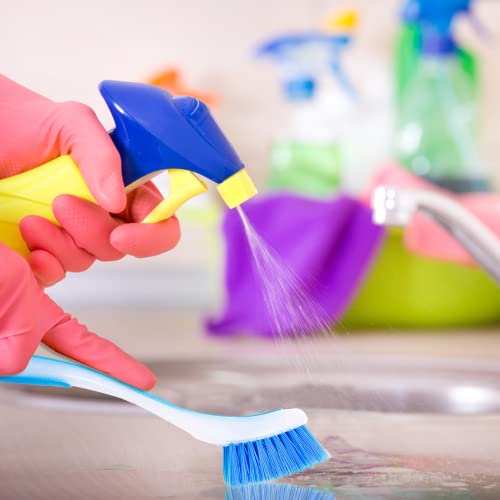 Plastic Dish Cleaning Brush With Suction Cup Set Of 3 | Washing Up Brushes For Kitchen Sink Cleaning, Dishes, Pans, Pots | Scrubbing Brush With Durable Bristles (5 X 21 X 5 Cm) #TOP7