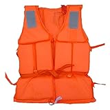 Chaqueta de seguridad de natación, chaqueta salvavida de natación de navegación Sport Jackets Flotation Jacket de seguridad para deportes acuáticos de buceo con silbato (naranja) Estilo para adultos