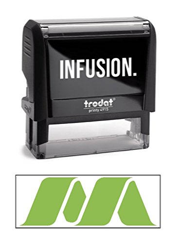 Infusion Custom Logo Self-Inking Rubber Stamp - Large, Rectangular Stamp - (1" X 2.75"), Lime