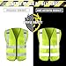 High Visibility Safety Vest for Men ，Class 2 Hi Vis Vest with Pockets, Reflective Vest for Construction Work, Volunteer, Cycling, Yellow XL 5 Pack