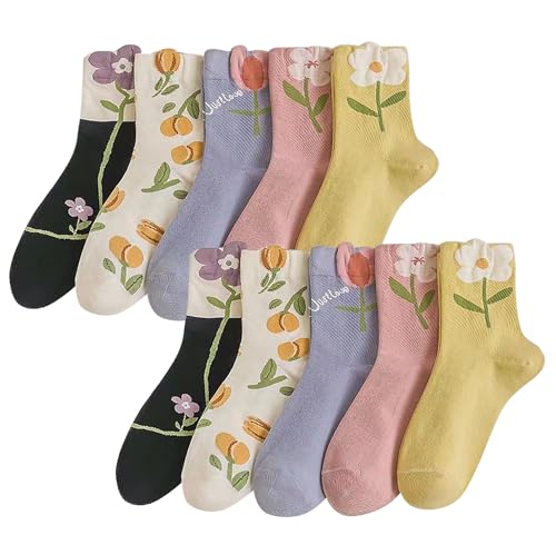 Image of YYaaloa Womens Above Ankle Crew Socks Casual Cotton Socks Cute Fun Novelty Girl Thin Dress Socks