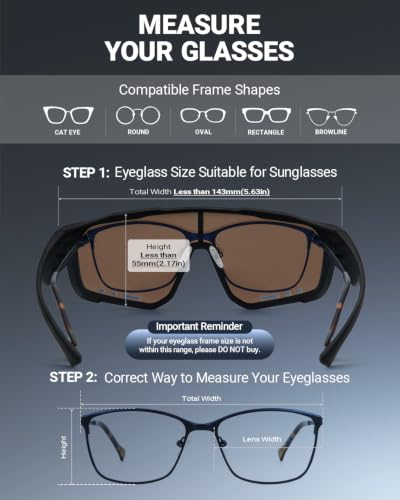 Image of Meeloog Polarized Fit Over Sunglasses, UV400 For Driving Cycling Fishing