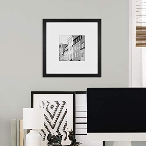 MCS Studio Gallery 16x16 Wood Poster Frame Black Woodgrain, Vertical & Horizontal Wall Hanging Large Picture Frame for Photos, Posters & Art Prints (1-Pack)