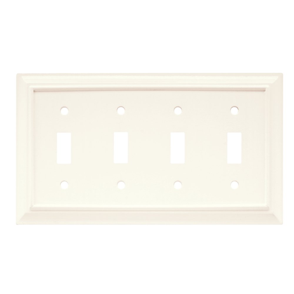 Brainerd 64536 Wood Architectural Quad Toggle Switch Wall Plate / Switch Plate / Cover