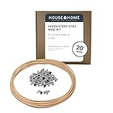 House2Home Upholstery Stay Wire for Sofa Furniture Springs, 20ft with 40 Clips, 16 Gauge, Includes Instructions