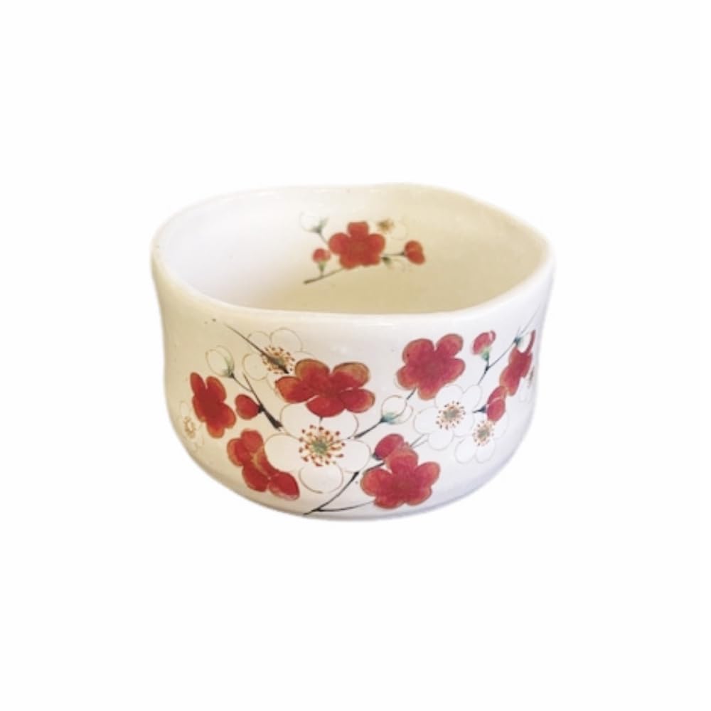 Mino Ware Matcha Bowl Kohiki Plum Dot Ceramic Chawan 3.7in Made in Japan
