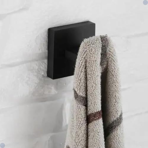 Kit de Acessórios para Banheiro Acabamento Quadrado Preto Fosco 4 Peças