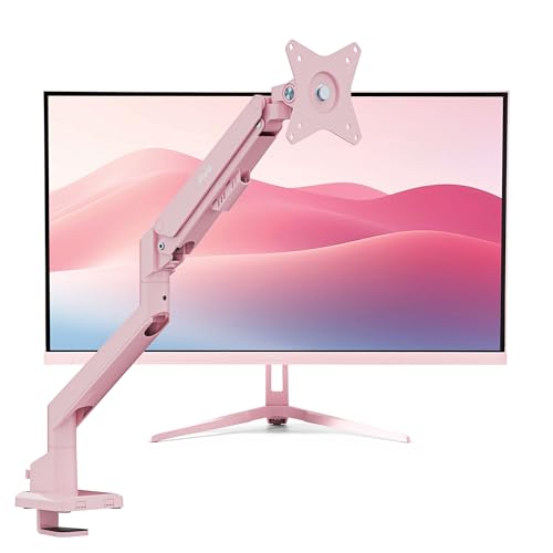 Image of Pixio PX27U Wave Pink 27 inch 160Hz Refresh Rate 4K 3840x2160p Resolution Fast IPS Panel 1ms GTG Response Time 4K Gaming Monitor and PS1S Wave Pink Single Monitor Arms