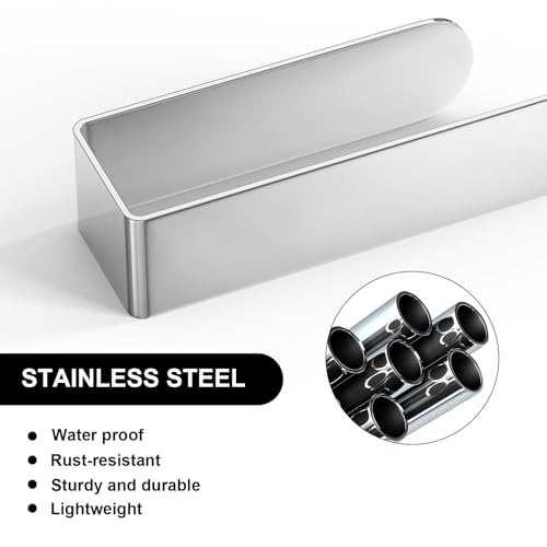 Image of HUFEEOH Hand Towel Bar Set, 2 Pack, Polished Silver Towel Holders, U-Shaped | Stainless Steel Adhesive Bath Organizer, Space Saver, Washcloth Storage in Bathrooms, Hotels, RVs, and Laundry Rooms