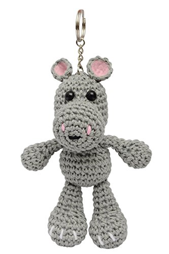 Vietsbay Handmade Amigurumi Crochet Stuffed Hippo Toys Keychains Keyrings VKC