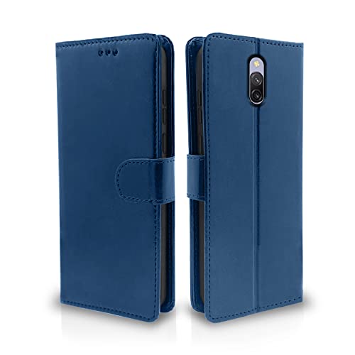 Pikkme Mi Redmi 8A Dual Flip Case Leather Finish | Inside TPU with Card Pockets | Wallet Stand and Shock Proof | Magnetic Closing | Complete Protection Flip Cover for Mi Redmi 8A Dual (Blue)- Best and cheap mobile covers in India