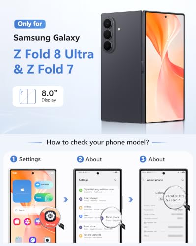 Image of FNTCASE for Z Fold 8 Ultra /Z Fold 7 Case: with Privacy Screen Protector
