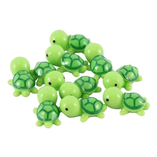CIMAXIC 10 Piezas Micro Paisaje Tortuga decoración Escritorio Accesorios Escritorio Figuras de macetas Adorno de Tortuga en Miniatura Ornamento decoración Vegetal Tortuga pecera Animal